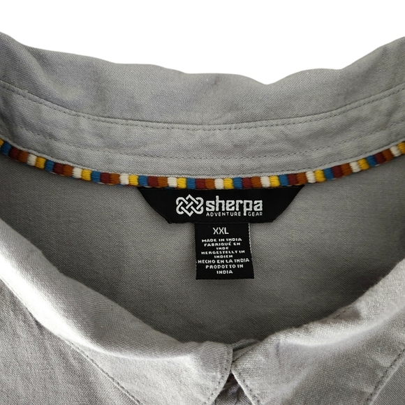 SHERPA ADVENTURE GEAR grey button down shirt XXL natural fiber casual outdoor - Picture 5 of 11